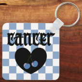 Kanker Gotische Esthetische Geruite Kersen Ontwerp Sleutelhanger (Achterkant)