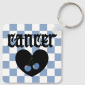 Kanker Gotische Esthetische Geruite Kersen Ontwerp Sleutelhanger (Achterkant)