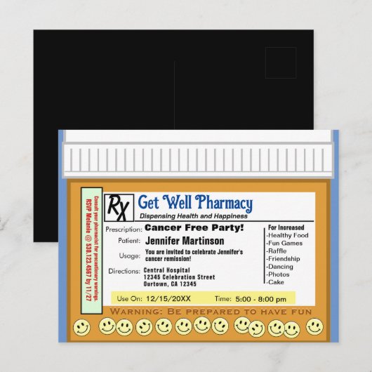 Kanker Gratis RX voor plezier Briefkaart (Voorkant / Achterkant)