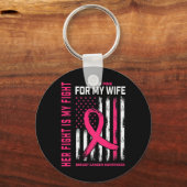 Kanker Haar gevecht is mijn gevecht Ik Draag Roze Sleutelhanger (Voorkant)