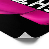 Kanker haar gevecht is mijn strijd roze bokshandsc poster (Hoek)