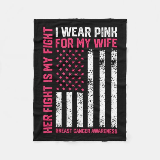 Kanker Haar Strijd Is Mijn Strijd Ik Draag Roze Ec Fleece Deken (Voorkant)