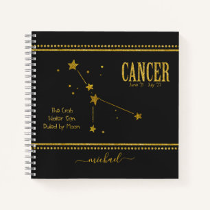 Kanker het Crab Star Zodiac Sign-notebook Notitieboek