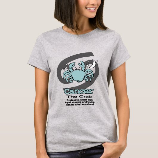 Kanker het t-shirt van het maagzuur-astrologie van (Voorkant)