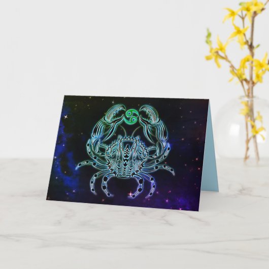 kanker het wenskaart van de krab zodius kaart (Gele Bloem)