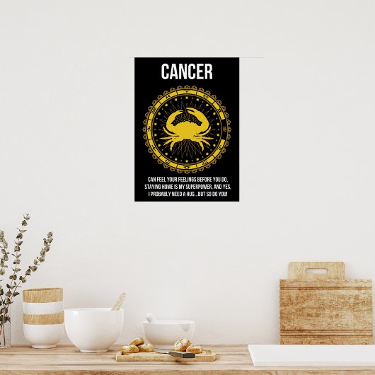Kanker - Horoscoop, Grappige Zodiac Teken Humor Poster (Keuken)