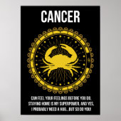 Kanker - Horoscoop, Grappige Zodiac Teken Humor Poster (Voorkant)