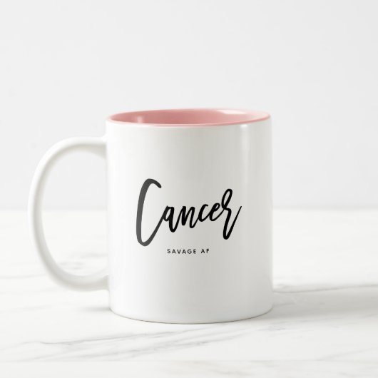 Kanker Horoscoop Modern Fun Verjaardag Script Zodi Tweekleurige Koffiemok (Links)