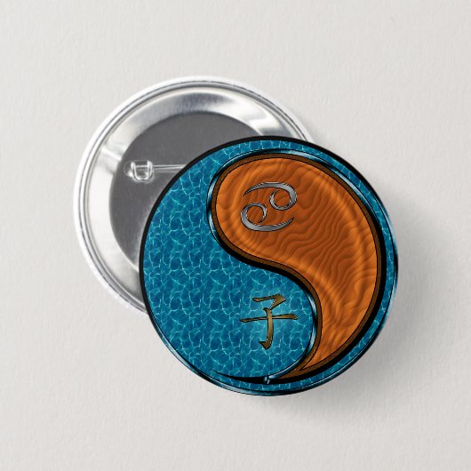 Kanker & Hout Rat Ronde Button 5,7 Cm (Voorkant /achterkant)