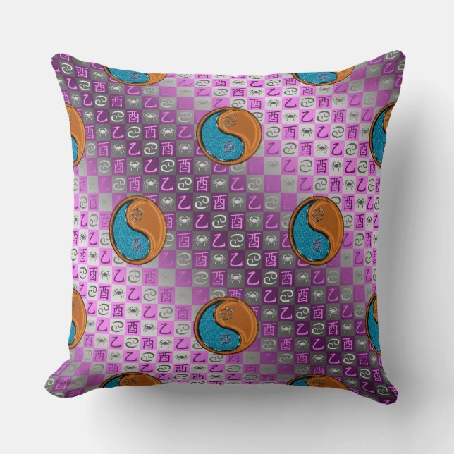 Kanker & Houten Haan Kussen (Voorkant)