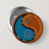 Kanker & Houten Haan Ronde Button 7,6 Cm (Voorkant /achterkant)