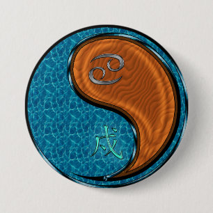 Kanker & Houten Hond Ronde Button 7,6 Cm
