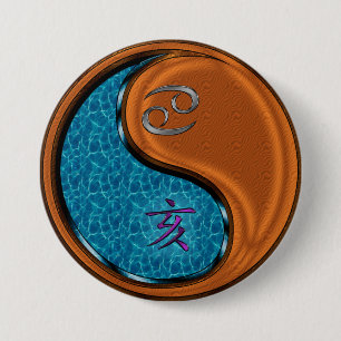 Kanker & Houten Varken Ronde Button 7,6 Cm