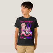 Kanker Huiselijk Geweld Bewustzijn Roze Paarse Lin T-shirt (Voorkant volledig)