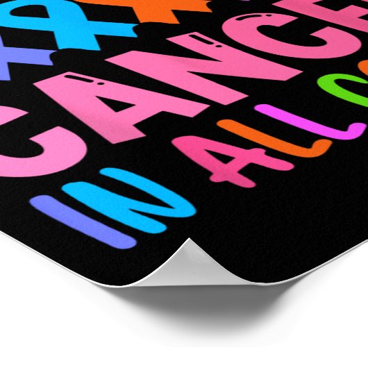 Kanker in alle kleuren lint Borstkanker bewustzijn Poster (Hoek)