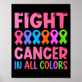 Kanker in alle kleuren lint Borstkanker bewustzijn Poster (Voorkant)
