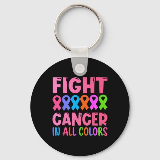 Kanker in alle kleuren lint Borstkanker bewustzijn Sleutelhanger (Voorkant)