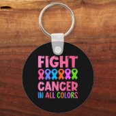 Kanker in alle kleuren lint Borstkanker bewustzijn Sleutelhanger (Voorkant)