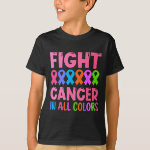 Kanker in alle kleuren lint Borstkanker bewustzijn T-shirt