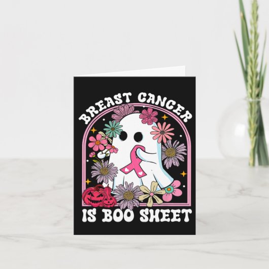 Kanker Is Boo Sheet Borstkanker Krijger Halloween Kaart (Voorkant)