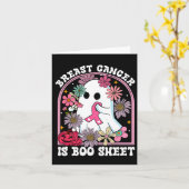 Kanker Is Boo Sheet Borstkanker Krijger Halloween Kaart (Gele Bloem)