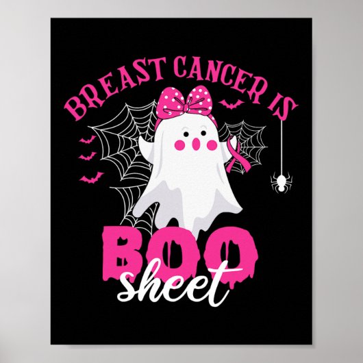 Kanker Is Boo Sheet Borstkanker Krijger Halloween Poster (Voorkant)
