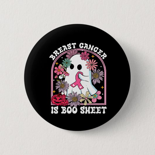 Kanker Is Boo Sheet Borstkanker Krijger Halloween Ronde Button 5,7 Cm (Voorkant)