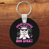 Kanker Is Boo Sheet Borstkanker Krijger Halloween Sleutelhanger (Voorkant)