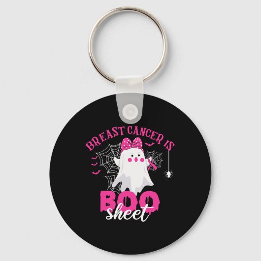Kanker Is Boo Sheet Borstkanker Strijder Halloween Sleutelhanger (Voorkant)