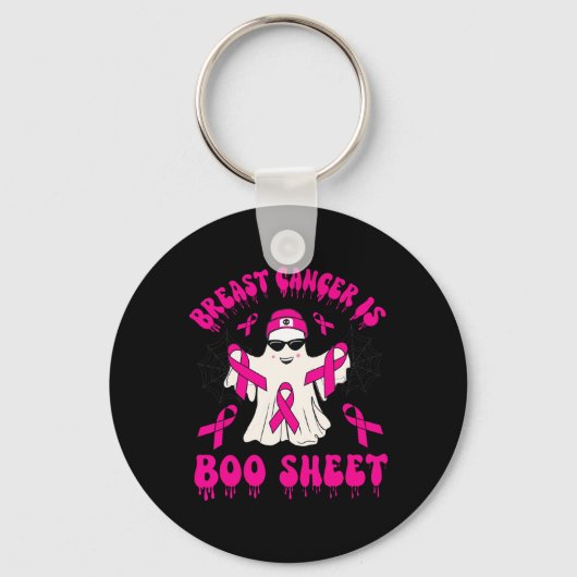 Kanker Is Boo Sheet Halloween Borstkanker Bewustzi Sleutelhanger (Voorkant)
