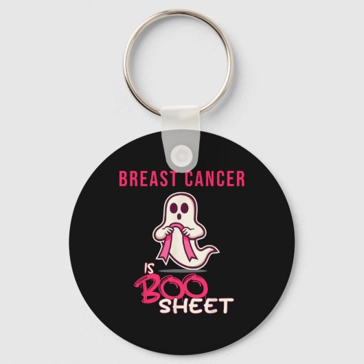 Kanker is de maand van het Boo Sheet Awareness Sleutelhanger (Voorkant)