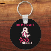 Kanker is de maand van het Boo Sheet Awareness Sleutelhanger (Voorkant)