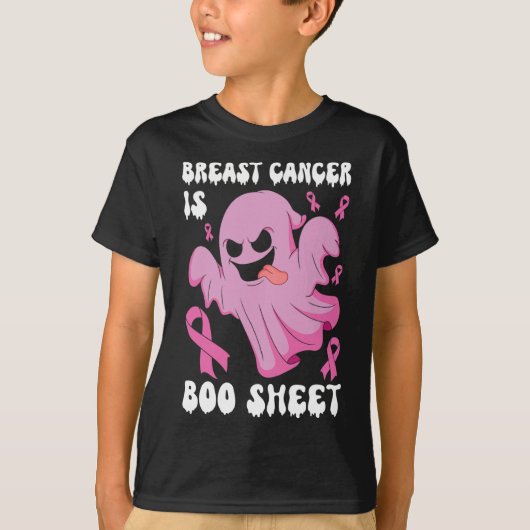 Kanker is een hoeslaken Halloween borstkanker bewu T-shirt (Voorkant)