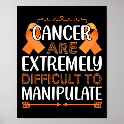 Kanker is extreem moeilijk te manipuleren Wereld Poster (Voorkant)