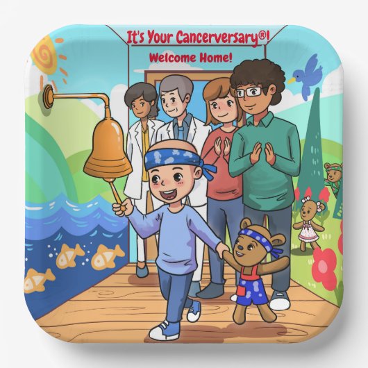 Kanker Jubileum Party Papieren Bordje (Voorkant)