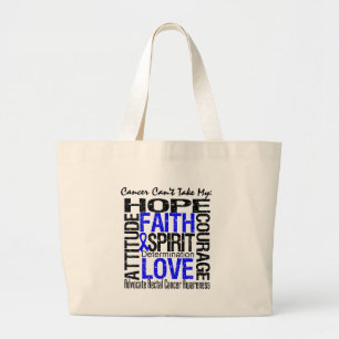 Kanker kan mijn Hope Collage Rectal Cancer niet me Grote Tote Bag