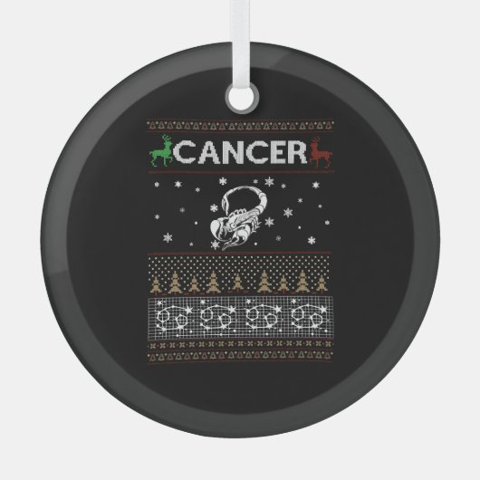 Kanker Kerst Lelijke trui Glas Ornament (Voorkant)