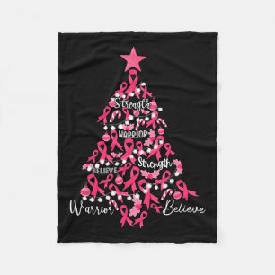 Kanker Kerstboom Roze Lint Strijd Bewustzijn  Fleece Deken