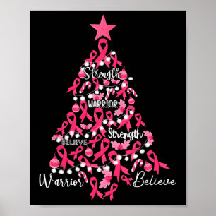 Kanker Kerstboom Roze Ribbon Fight Awareness Poster