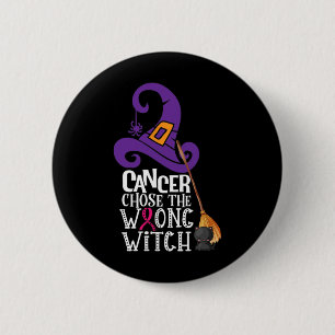 Kanker kiest de verkeerde heks Breast Cancer Hwe Ronde Button 5,7 Cm