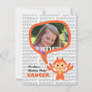 Kanker Kinder feestuitnodiging met foto Kaart