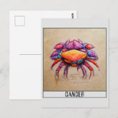 Kanker kleurpotlood krabbel kunst ansichtkaart briefkaart (Voorkant / Achterkant)