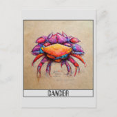 Kanker kleurpotlood krabbel kunst ansichtkaart briefkaart (Voorkant)