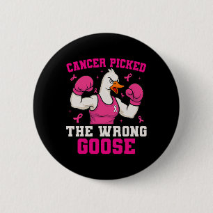 Kanker koos de verkeerde gans grappige borstkanker ronde button 5,7 cm
