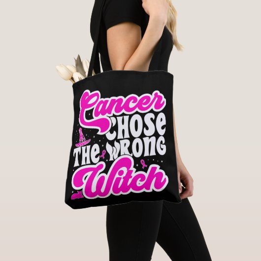 Kanker koos de verkeerde heks borstkanker grappig tote bag (Dichtbij)
