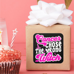 Kanker koos de verkeerde heks borstkanker grappig vierkante sticker