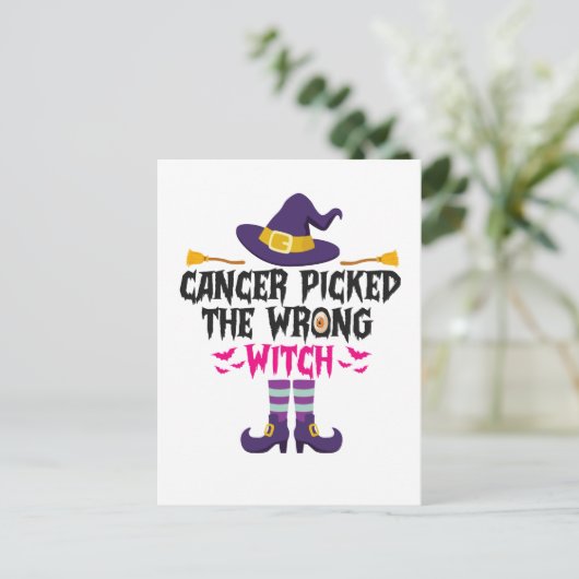 Kanker koos de verkeerde heks Grappig Halloween ca Briefkaart (Staand voorkant)
