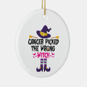 Kanker koos de verkeerde heks Grappig Halloween ca Keramisch Ornament (Rechts)