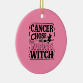 Kanker koos de verkeerde heks Halloween bewustzijn Keramisch Ornament (Rechts)