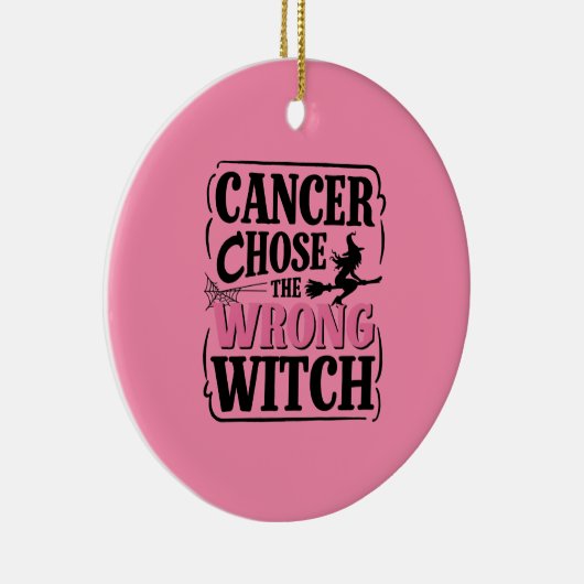Kanker koos de verkeerde heks Halloween bewustzijn Keramisch Ornament (Rechts)